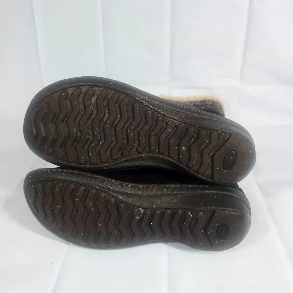 UGG Australia Shearling Winter Boots Women Size 9 Black Suede Lace-Up Mid-Calf
